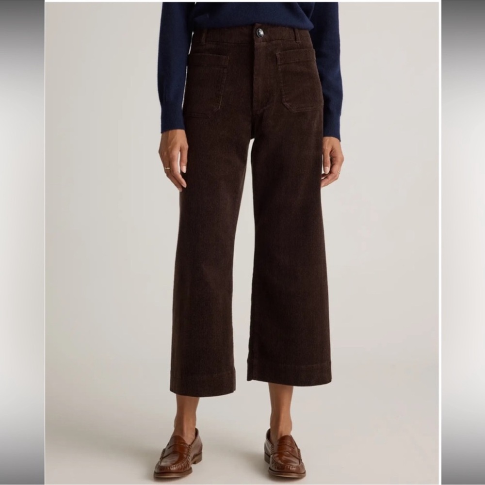 Quince - Organic Stretch Corduroy
Cropped Wide Leg Pants - Espresso - size 12